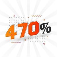 470 discount marketing banner promotion. 470 percent sales promotional design. vector