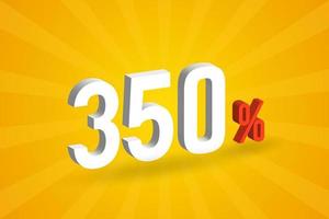 350 discount 3D text for sells and promotion. vector