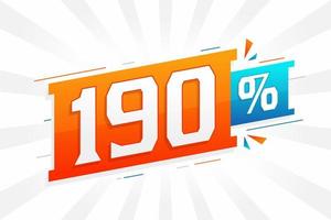 190 discount marketing banner promotion. 190 percent sales promotional design. vector