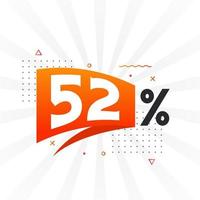 Promoción de banner de marketing de 52 descuentos. 52 por ciento de diseño promocional de ventas. vector