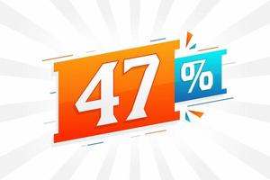 47 discount marketing banner promotion. 47 percent sales promotional design. vector