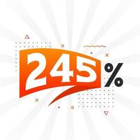 245 discount marketing banner promotion. 245 percent sales promotional design. vector