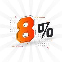 8 discount marketing banner promotion. 8 percent sales promotional design. vector