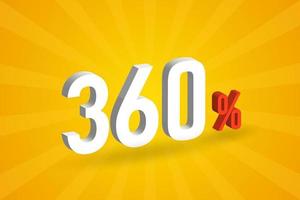360 discount 3D text for sells and promotion. vector