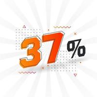 37 discount marketing banner promotion. 37 percent sales promotional design. vector