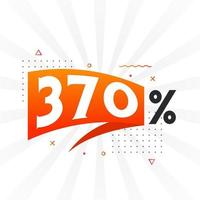 370 discount marketing banner promotion. 370 percent sales promotional design. vector