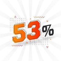 53 discount marketing banner promotion. 53 percent sales promotional design. vector