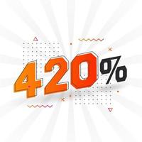 420 discount marketing banner promotion. 420 percent sales promotional design. vector