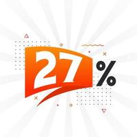 27 discount marketing banner promotion. 27 percent sales promotional design. vector