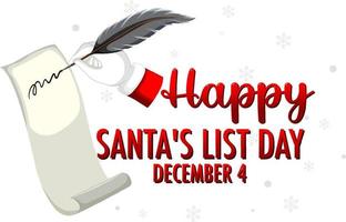 Happy Santa's List Day banner design vector