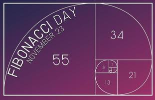 Fibonacci day poster design vector