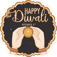 diseño de logotipo de feliz día de diwali vector