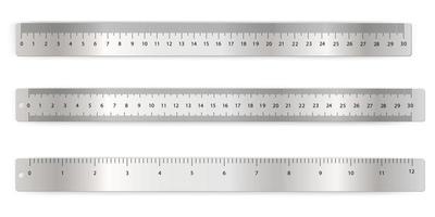 Metal Ruler Set Group Inches Rulers Stock Vector (Royalty Free) 31588861