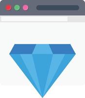 ilustración de vector de diamante de página web en un fondo. símbolos de calidad premium. iconos vectoriales para concepto y diseño gráfico.