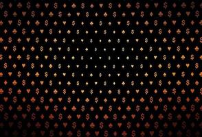 Dark orange vector pattern with symbol of cards.