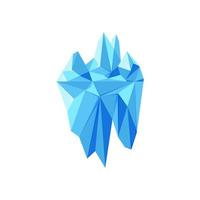 Iceberg isolated in white background. Polygonal geometric iceberg. Vector illustration of floating glacier