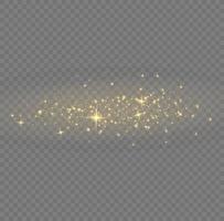 Vector sparkles. Gold dust. Yellow sparks shine light effect.