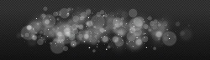 Light bokeh effect isolated background. Light abstract glowing bokeh lights. Christmas background from shining dust. Christmas concept flare sparkle. White png dust light. vector