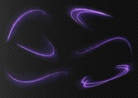 Glowing shiny lines effect vector background. Luminous white lines of speed. Light glowing effect. Light trail wave, fire path trace line and incandescence curve twirl.