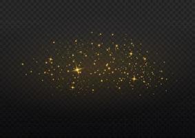 Vector sparkles. Gold dust. Yellow sparks shine light effect.