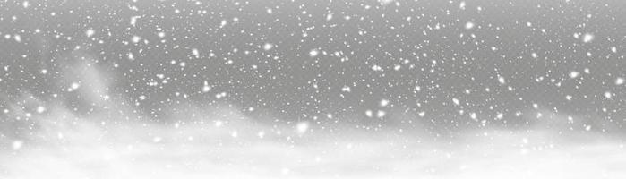 invierno y nieve con niebla. viento y niebla. nieve y viento. elemento decorativo degradado blanco. ilustración vectorial. luz, polvo, invierno, tormenta de nieve, navidad, vector. vector