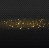 Vector sparkles. Gold dust. Yellow sparks shine light effect.