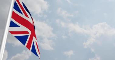 United Kingdom Flag with 3D Rendering Big Closeup. 4K video