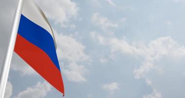 ryssland flagga med 3d tolkning stor närbild. 4k video
