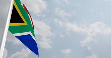 zuiden Afrika vlag met 3d renderen groot detailopname. 4k video