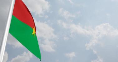 Burkina Fahne mit 3D-Rendering große Nahaufnahme. 4k
