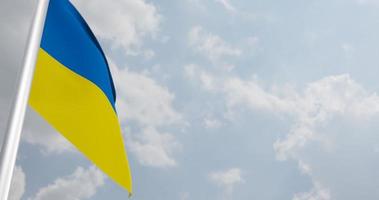 ukrainska flagga med 3d tolkning stor närbild. 4k video