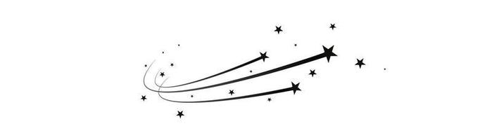 Abstract shooting star, falling star with a powerful trail star on a white background Meteoroid, comet, speed line, motion vortex, asteroid, speed motion line. vector