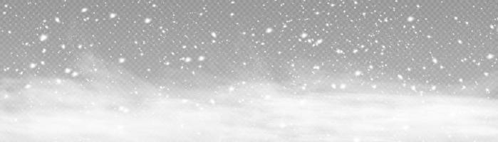 invierno y nieve con niebla. viento y niebla. nieve y viento. elemento decorativo degradado blanco. ilustración vectorial. luz, polvo, invierno, tormenta de nieve, navidad, vector. vector