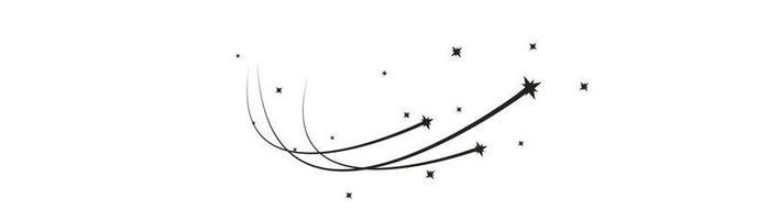 Abstract shooting star, falling star with a powerful trail star on a white background Meteoroid, comet, speed line, motion vortex, asteroid, speed motion line. vector