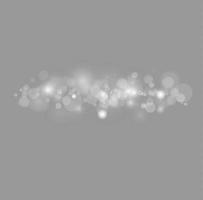 fondo aislado con efecto bokeh de luz. luces de bokeh brillantes abstractas de luz. fondo de navidad de polvo brillante. destello de destello de concepto de navidad. luz de polvo png blanco. vector