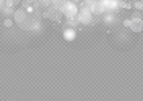 fondo aislado con efecto bokeh de luz. luces de bokeh brillantes abstractas de luz. fondo de navidad de polvo brillante. destello de destello de concepto de navidad. luz de polvo png blanco. vector