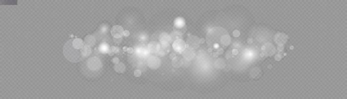 Light bokeh effect isolated background. Light abstract glowing bokeh lights. Christmas background from shining dust. Christmas concept flare sparkle. White png dust light. vector