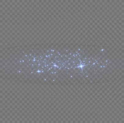 Blue dust. Yellow sparks shine light effect.