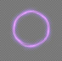 Sign of an ethereal fire portal with a strange spark of flame. Modern magic circle of witches with runes.  Decor elements for a wizard, shaman, medium. Glowing trail effect. vector