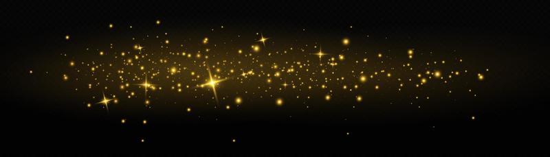Vector sparkles. Gold dust. Yellow sparks shine light effect.