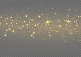 Vector sparkles. Gold dust. Yellow sparks shine light effect.