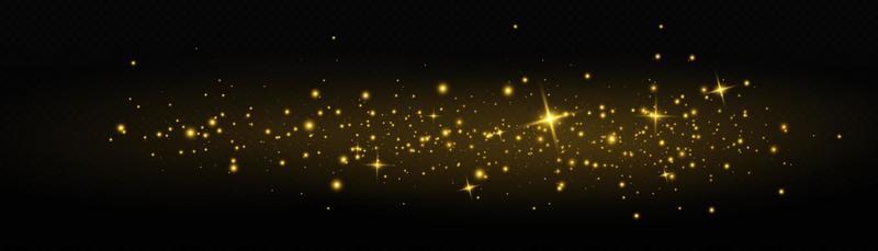 Vector sparkles. Gold dust. Yellow sparks shine light effect.