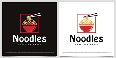 Japanese ramen noodle logo design template with simple concept and creative element vector
