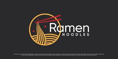 plantilla de diseño de logotipo de fideos ramen con concepto único y elemento creativo vector