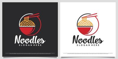 Japanese ramen noodle logo design template with simple concept and creative element vector