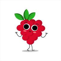 illustration vector graphic of raspberry kawaii. Cute Raspberry bundle set premium vector. Perfect for your product, like juice,etc.