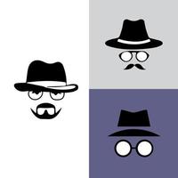 Incognito Icon Man woman face with glasses Black and White Vector Graphic. Spy agent line and glyph icon, security and detective, hacker sign vector graphics, editable stroke linear icon