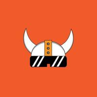 Futuristic viking helmet. Suitable for game store, game developer, game review blog or vlog channel, game fan or community, etc vector