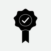 Rosette stamp icon, Approved or certified medal icon in a flat design. High quality reward. Editable Stroke. Can be used for digital product, presentation, print design and more. vector