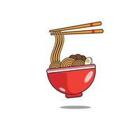 comida japonesa de fideos ramen adecuada para usar como logotipo, afiches, menús, etc. vector